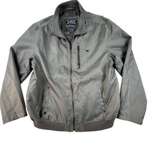 Mens Bomber Jacket Buffalo David Bitton Lightweight Full Zip Size XL‎ Gray Men's
